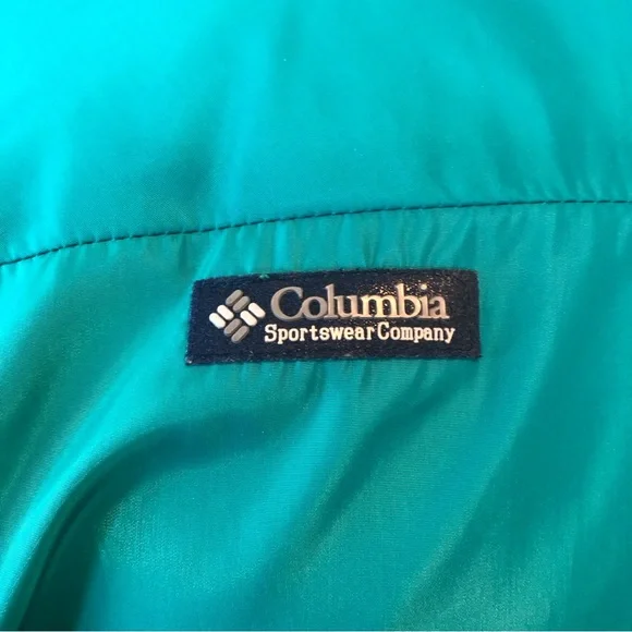Vintage 90’s Columbia Down Puffer Coat Reversible Blue/Green Size Large Unisex - Picture 9 of 14